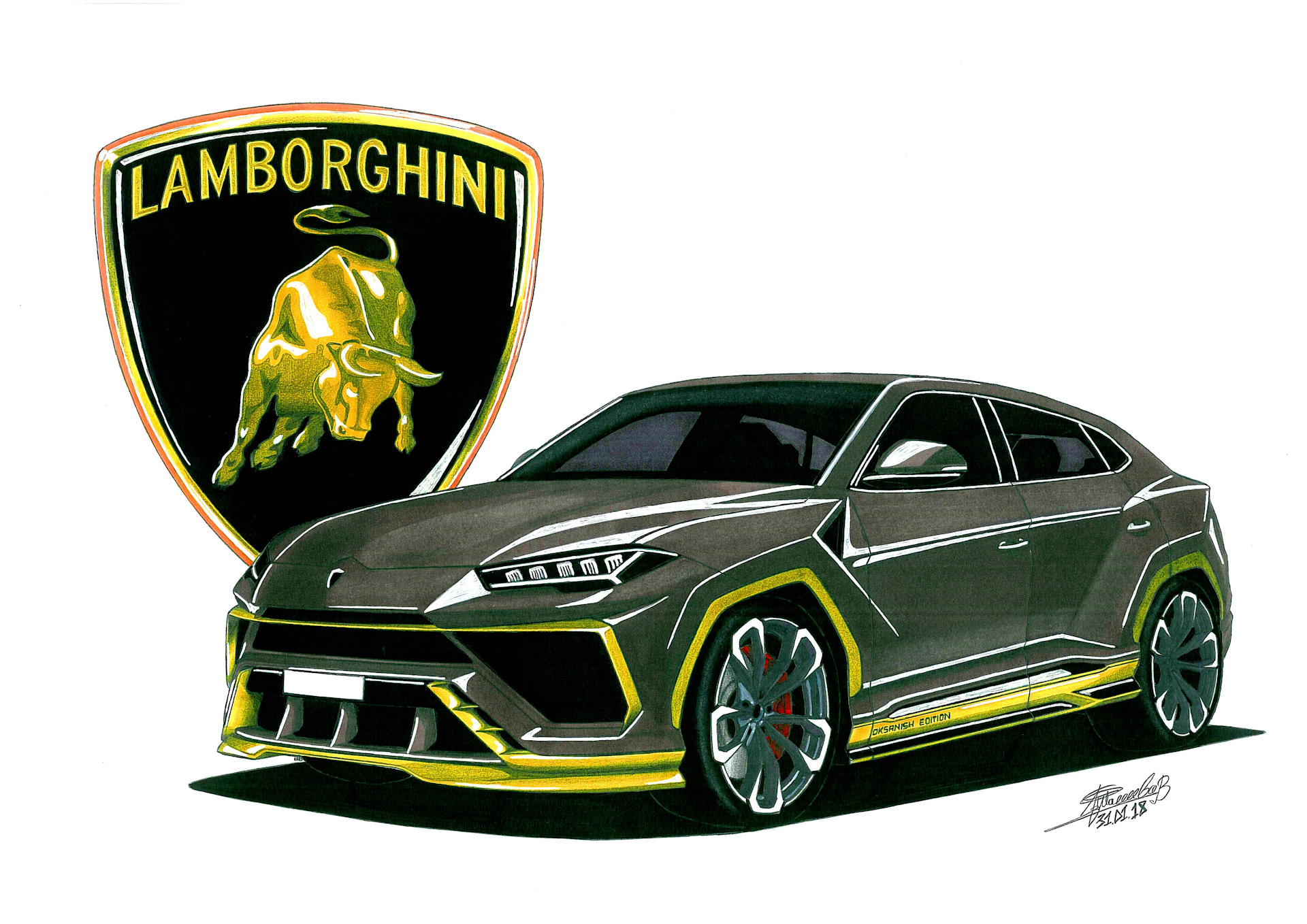 Как нарисовать lamborghini urus