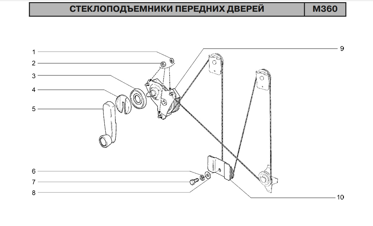 Схема тросика стеклоподъемника нива 2121