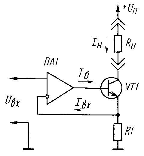 Генератор стабильного тока на биполярном транзисторе схема