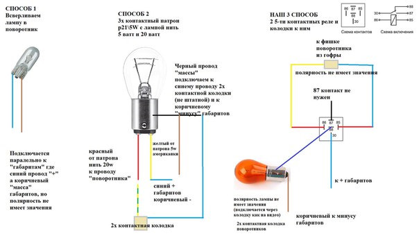 Схема подключения американок на ваз 2114 через реле