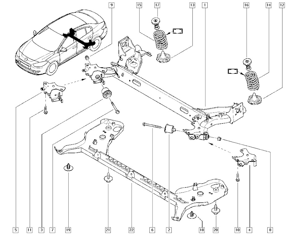 Подвеска рено флюенс схема
