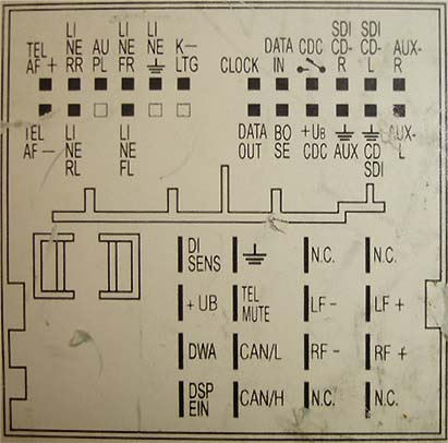 Распиновка магнитолы ауди