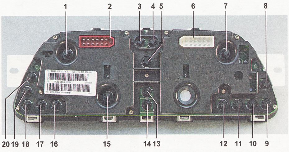 Сколько лампочек в приборной панели на ВАЗ-2110