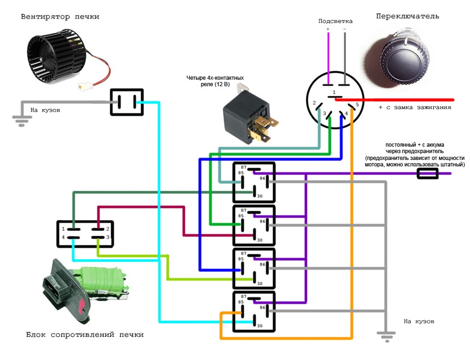 Не работают дворники свет печка. Схема подключения моторчика отопителя. Переключатель оборотов вентилятора печки Газель бизнес салона. Схема подключения вентилятора отопителя Газель 3302.