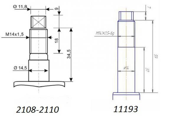 Шток амортизатора чертеж