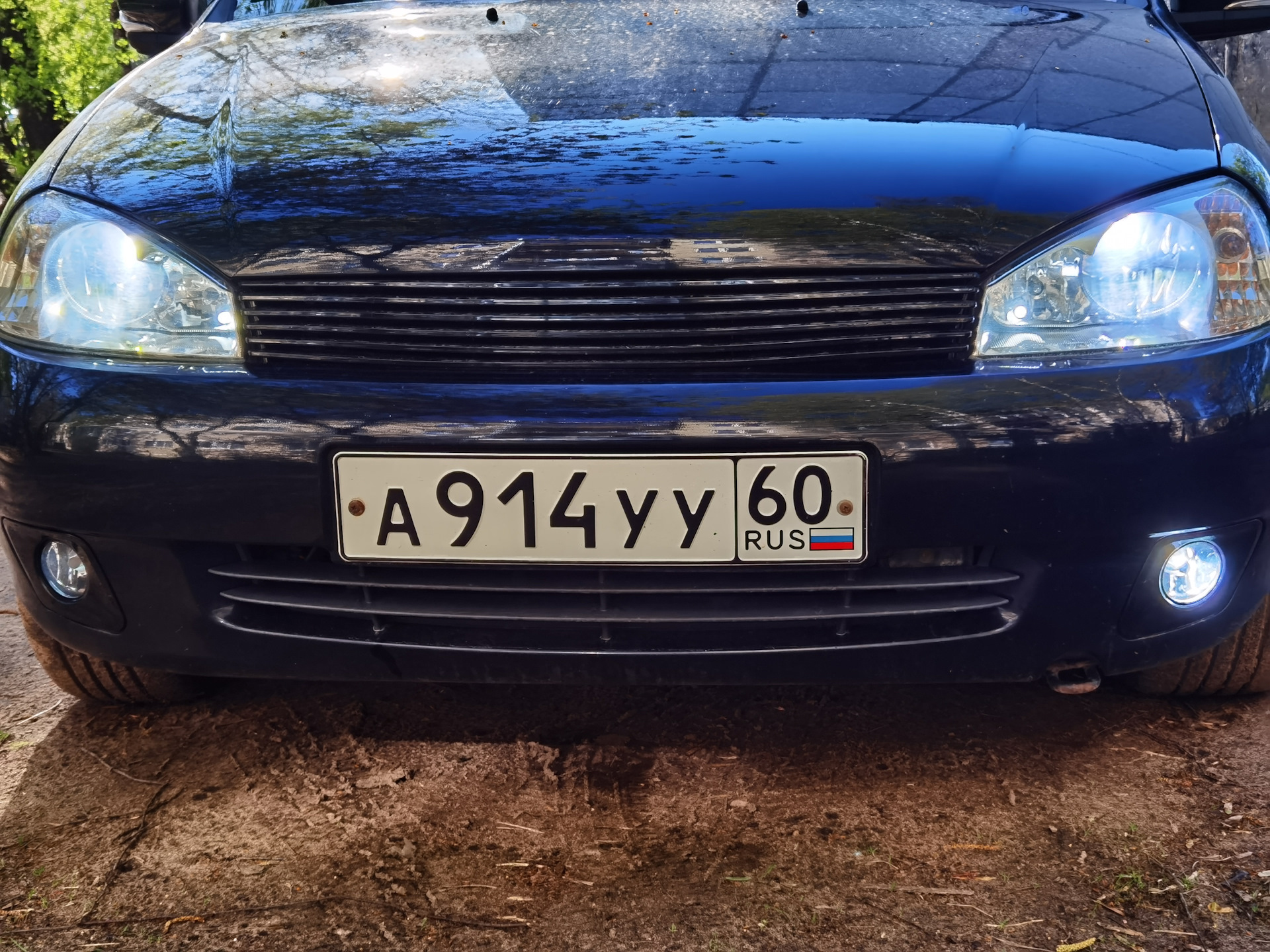 #38 LED лампы С6 6000К в ближний свет фар — Lada Калина хэтчбек, 1,6 л ...