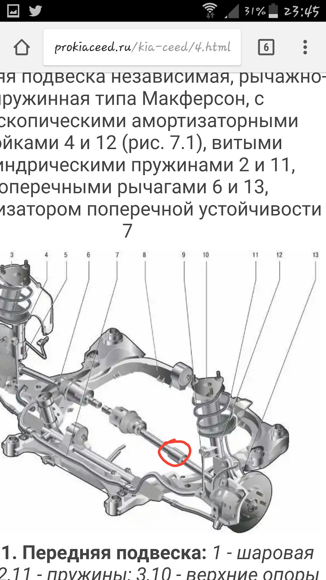 Схема подвески киа спектра