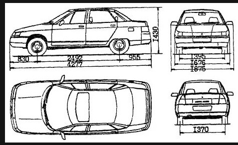 Лада приора габаритный чертеж