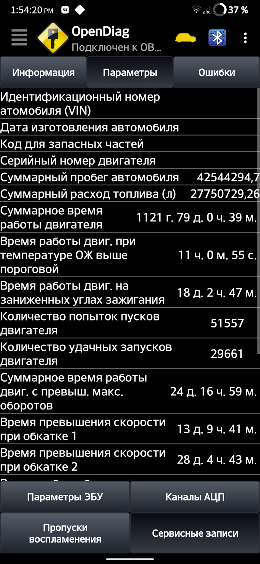 Проверка реального пробега авто с помощью ELM327 — Lada Гранта Лифтбек ...