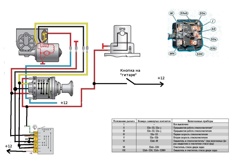 Схема подключения дворников на уазике