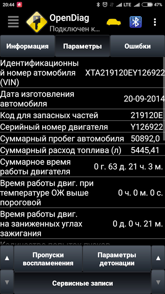 OpenDiag + ELM327 OBDII — Lada Гранта лифтбек, 1,6 л, 2014 года ...