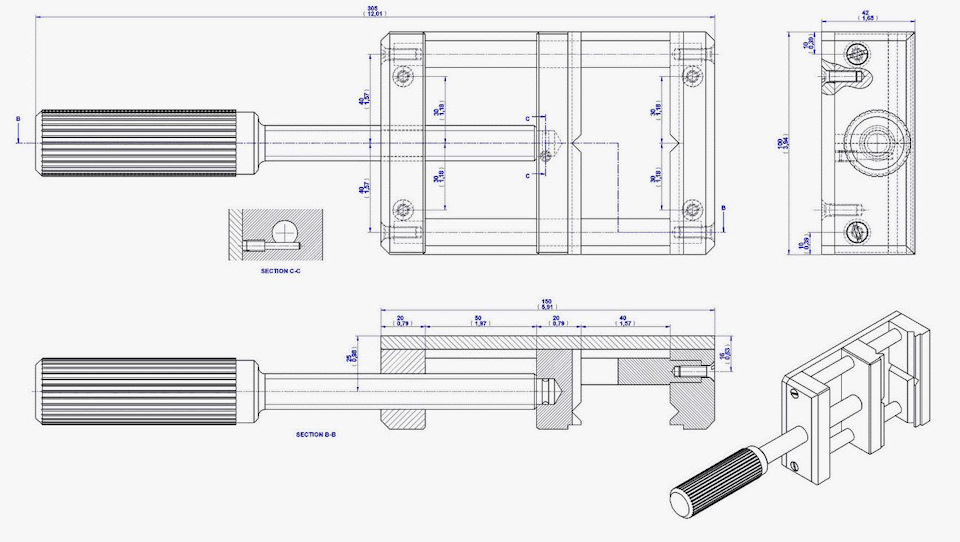 Самодельные тиски чертеж
