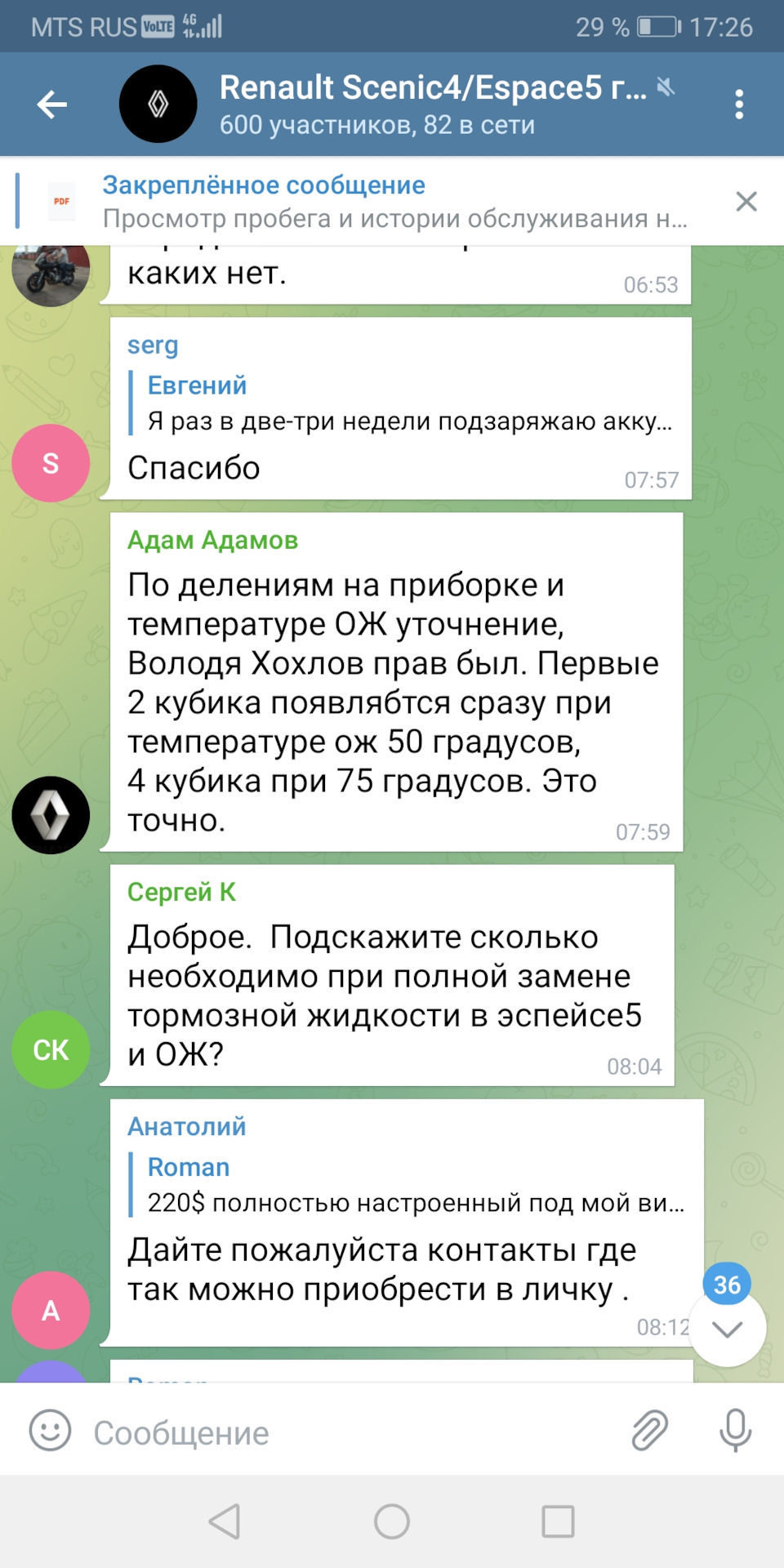 Зависимость индикации t ОЖ на приборке от показаний по Torque Pro ...