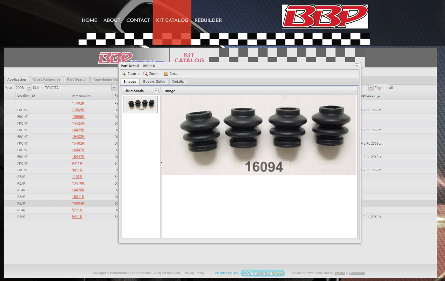 Резинки на направляющие суппортов — Toyota RAV4 (III), 2 л, 2007 года