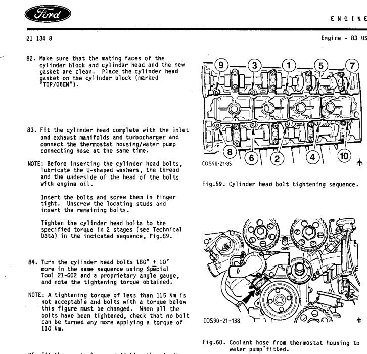 порядок затяжки болтов гбц ford otosan