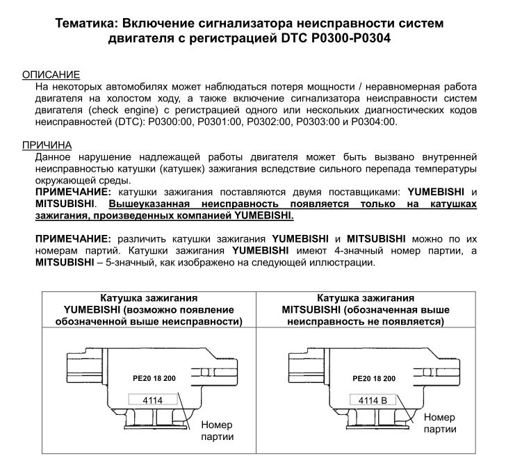 Неисправности катушки зажигания