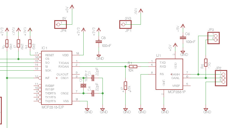 Mcp2515 схема подключения