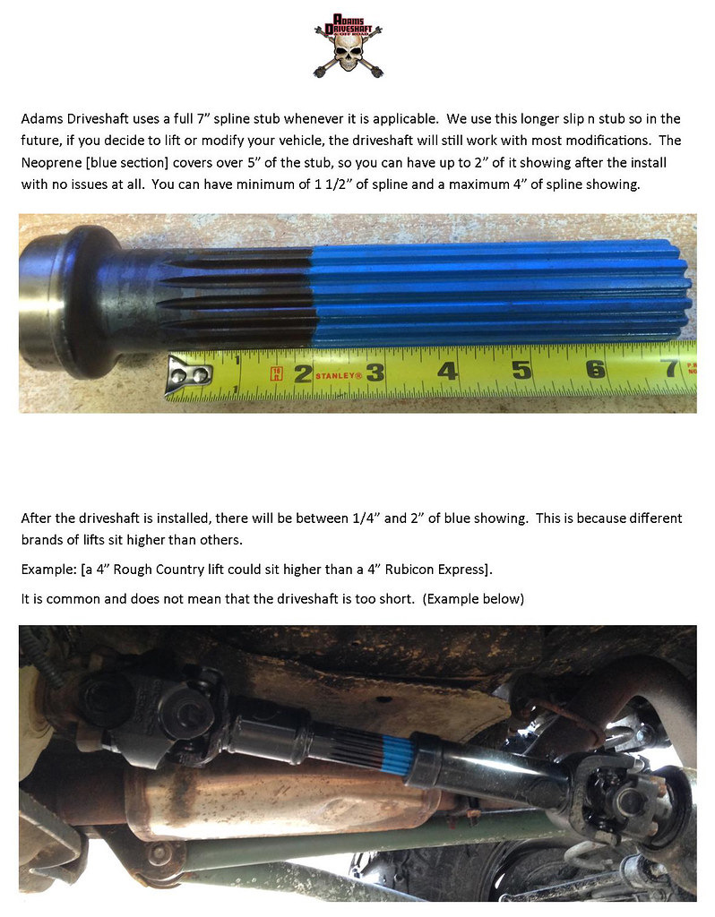 Длина шлицевого соединения стокового заднего кардана Jeep Wrangler JK ...