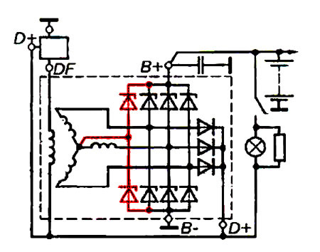 Диодный мост генератора схема