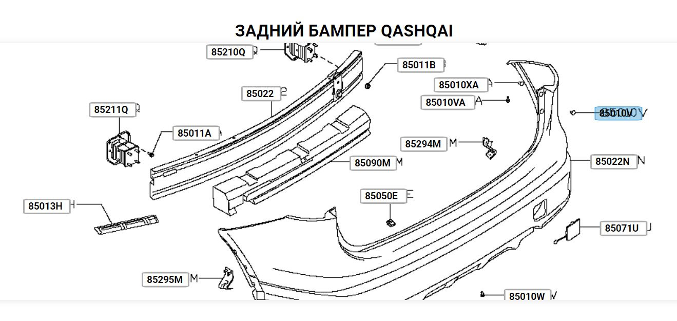 Замена заднего бампера - Nissan Qashqai (1G), 1,6 л, 2010 года кузовной ремонт D