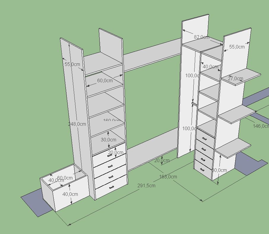 Шкаф в скетчап