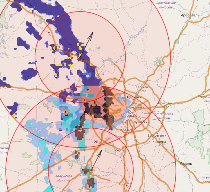 Карта осадков в подольске