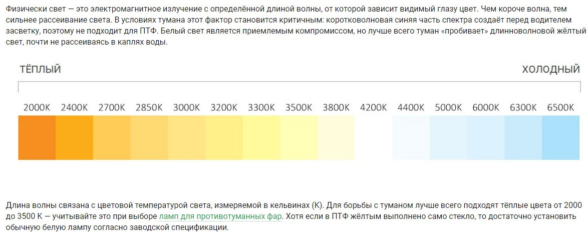 Теплый свет температура