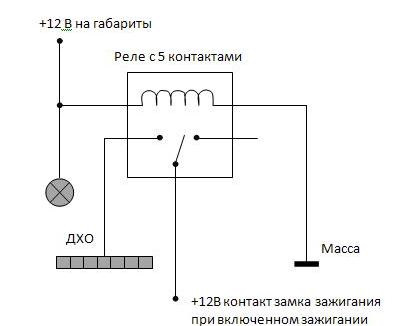 Реле габаритов. Реле 5 контактное 12в для ДХО. 5 Контактное реле схема 12в подключения ДХО. Схема подключения 8 контактного реле. Пятиконтактное реле 12в схема подключения ДХО.