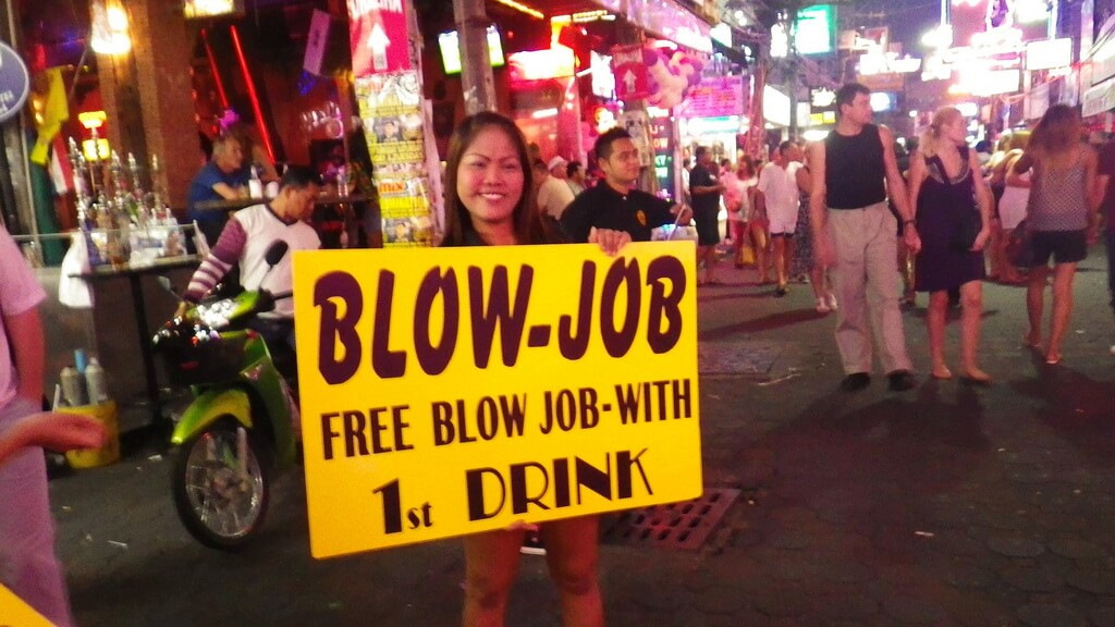 Bar girl blow job