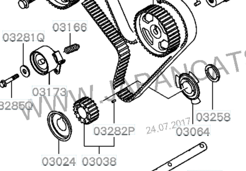 Как снять шестерню ГРМ с коленвала — Mitsubishi Pajero (2G), 3 л, 1993 ...