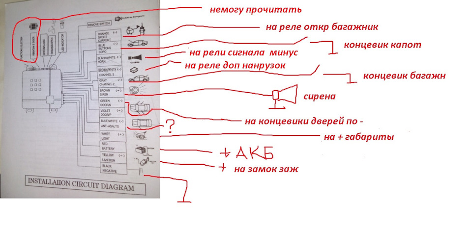 сигнализация апс 2300 схема подключения