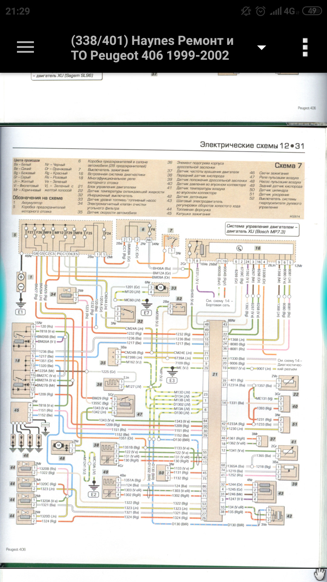 Нужна схема проводки косы ДВС — Peugeot 406, 2 л, 1996 года | поломка ...