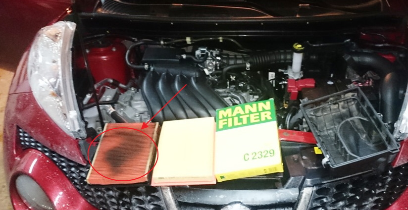 Из-за чего воздушный фильтр в масле? — Nissan Juke (1G), 1,6 л, 2013 ...