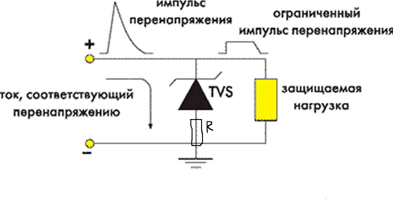 Схема включения tvs диода