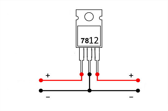 L7805cv схема подключения в блоках питания