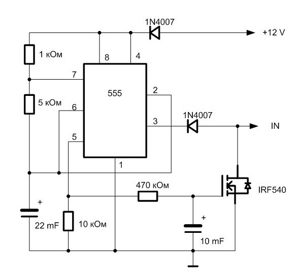 Одновибратор на ne555 схема