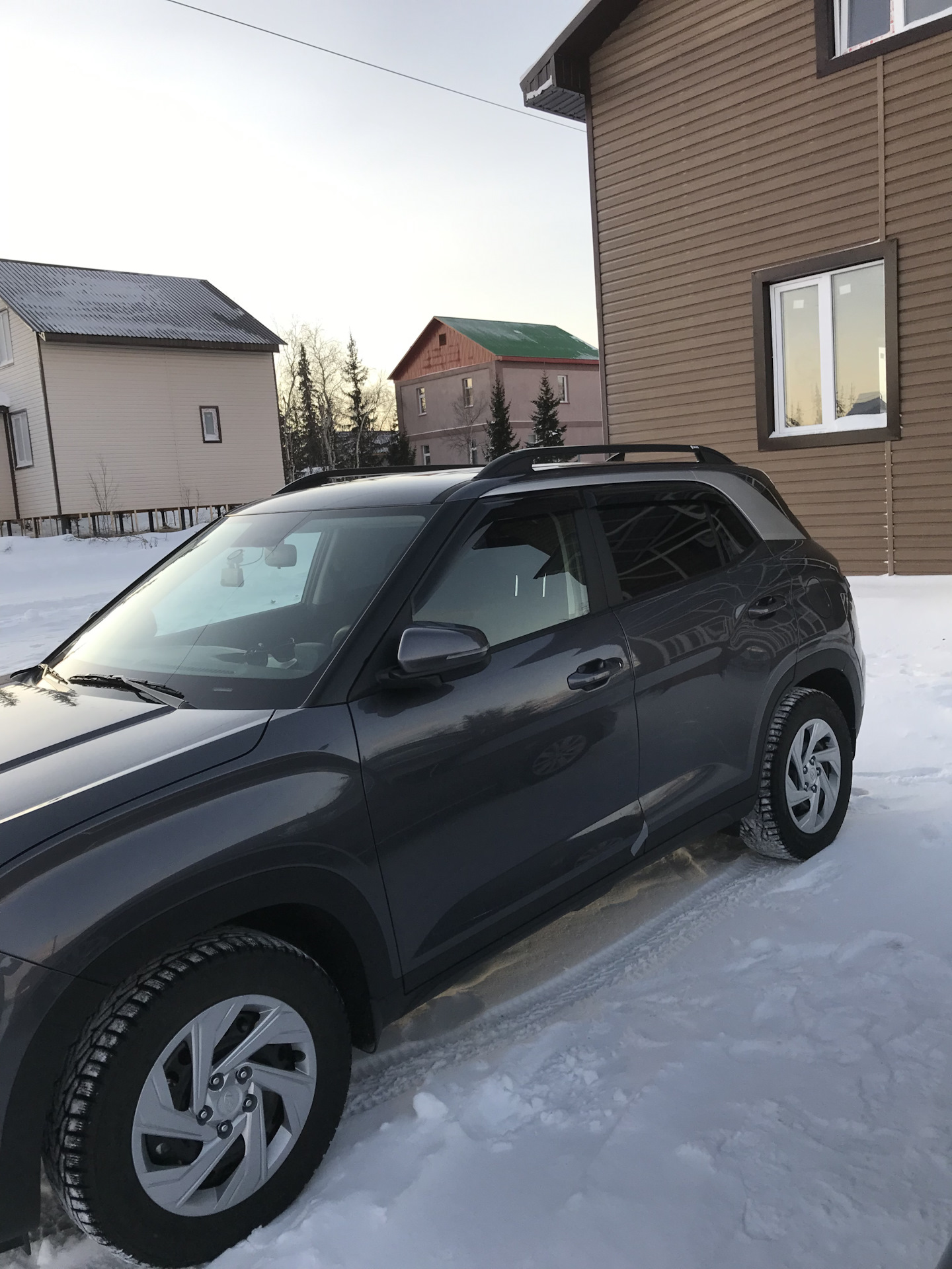 Багажник на рейлинги Creta 2021 г.в. — Hyundai Creta (2G), 1,6 л, 2021 ...