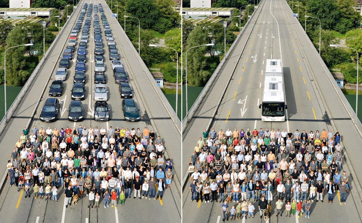 Общественный транспорт и автомобили