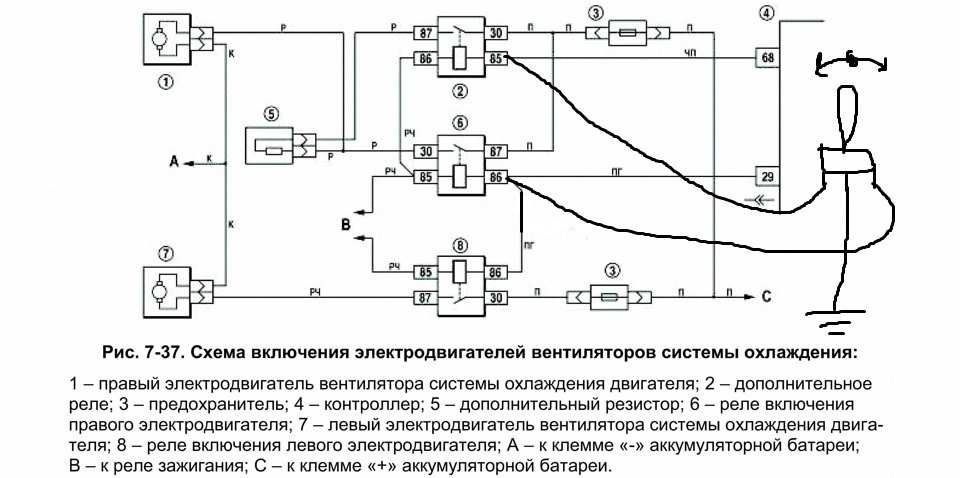 Схема вентиляторов нива инжектор