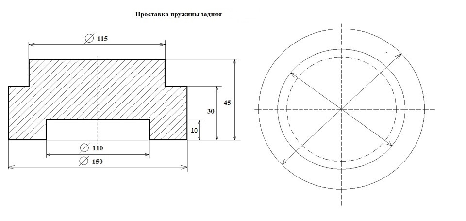 Проставки под пружины l200 чертеж