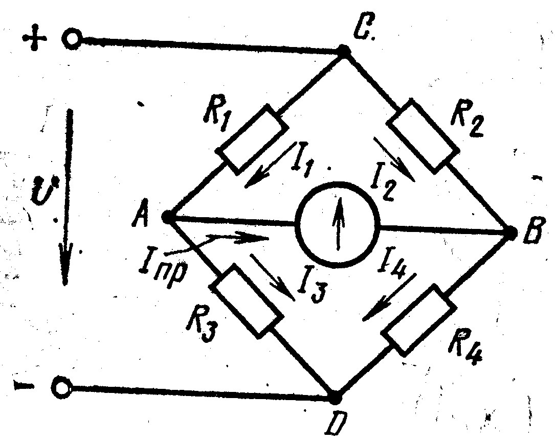 Принципиальная электрическая мостовая схема