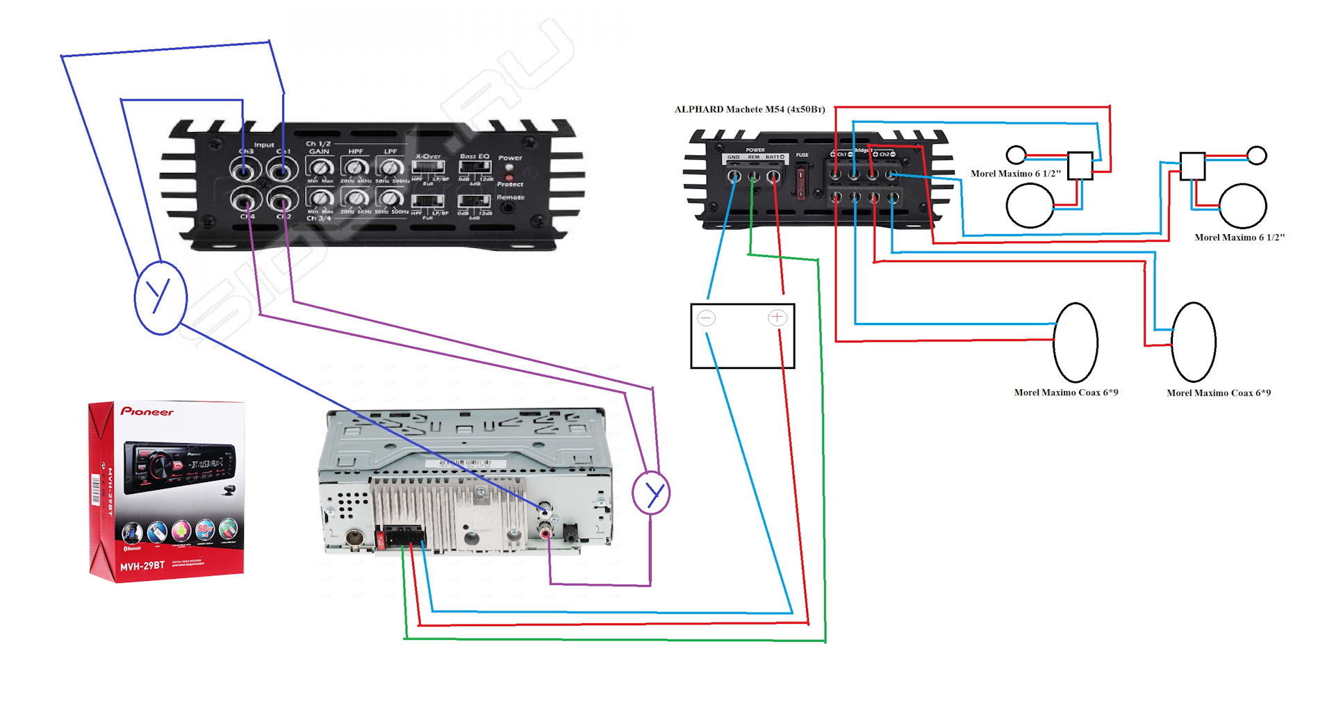 Pioneer mvh 29bt схема подключения