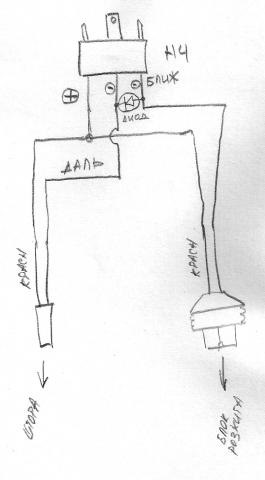 Контакты лампы h4 схема