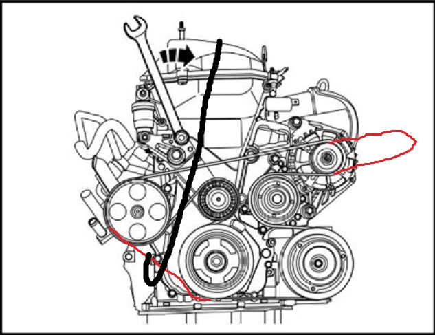 схема приводного ремня 2tr fe