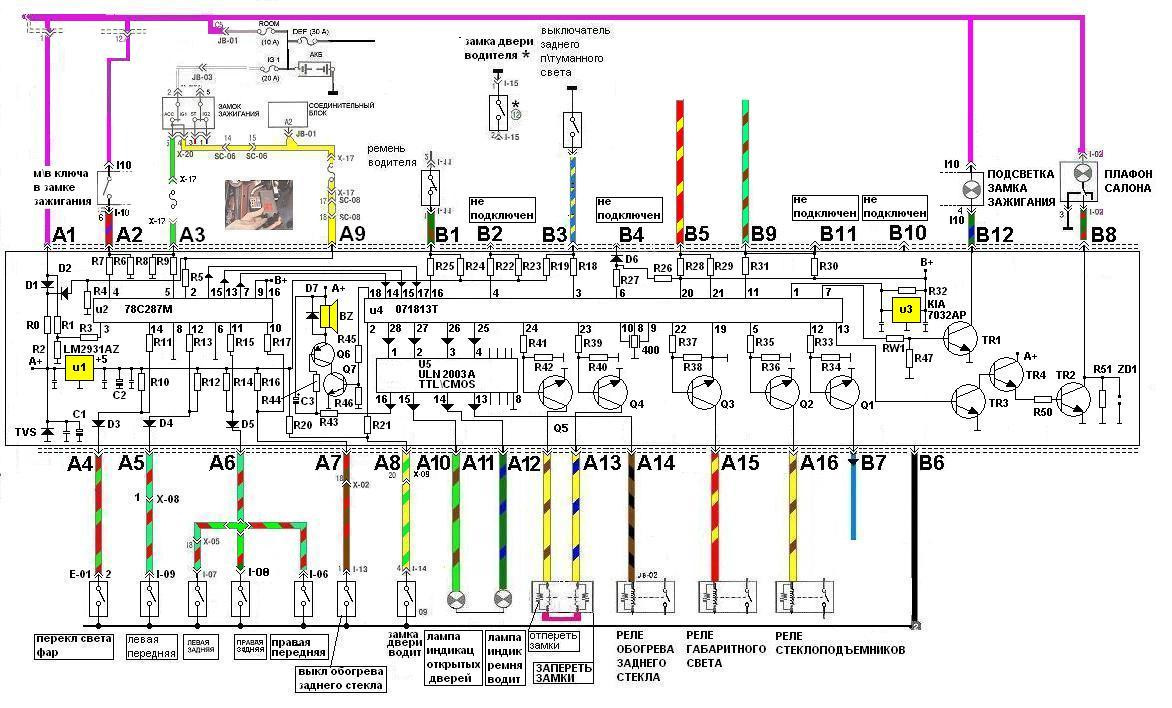 Схема центрального замка kia spectra