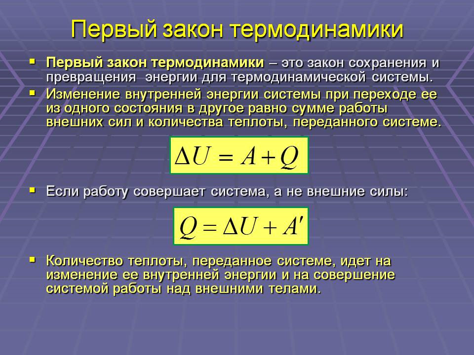 План урока внутренняя энергия и энтальпия