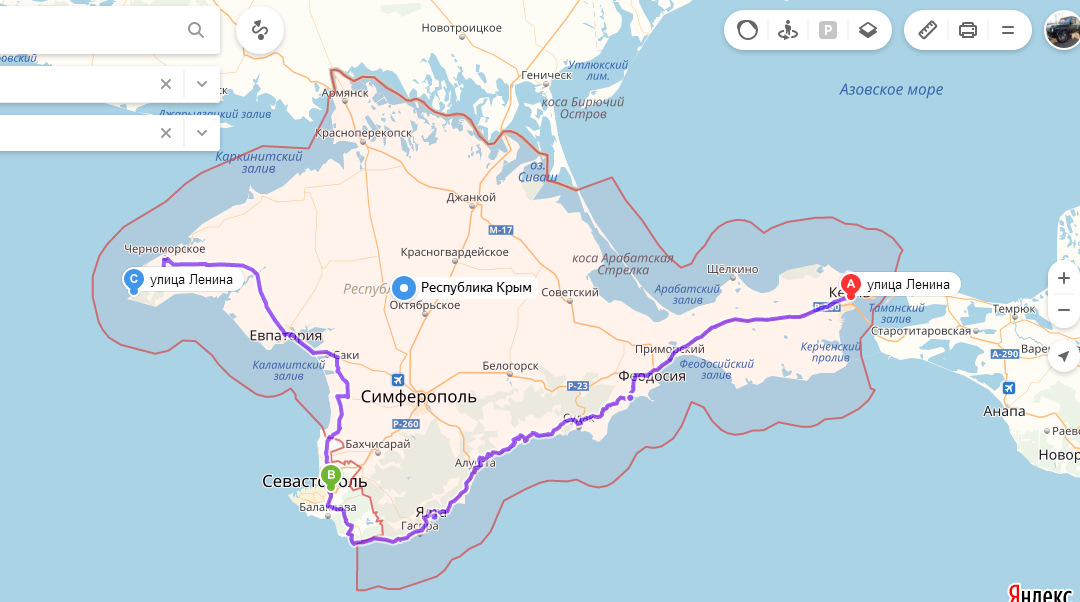 Карта осадков евпатория. Маршрут от Крымского моста до Евпатории. Дорога от Керчи до Евпатории.