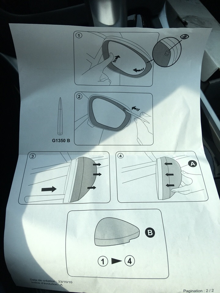 Замена повторителя в боковом зеркале. — Peugeot 508 (1G), 1,6 л, 2012 ...