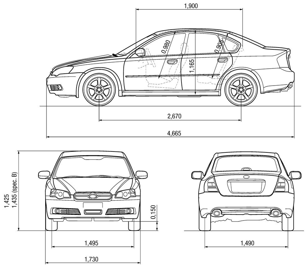 Subaru legacy bl5 размер колес