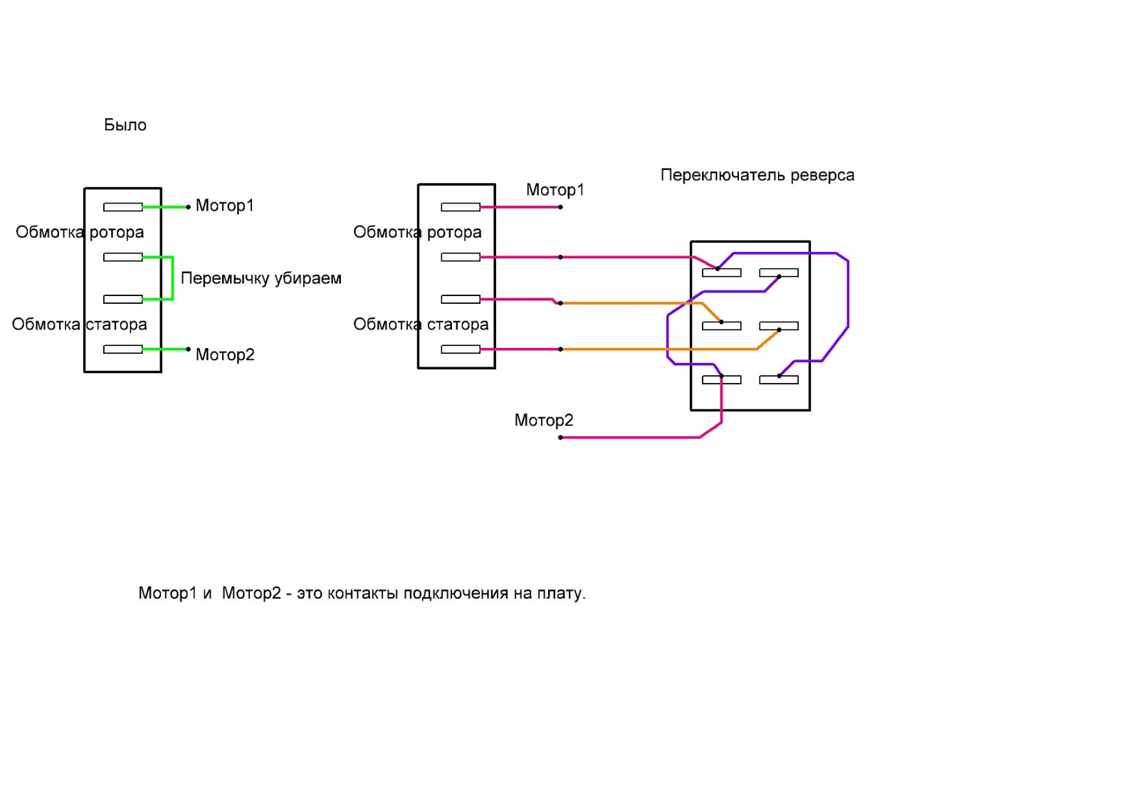 Схема реверса электродвигателя от стиральной машины